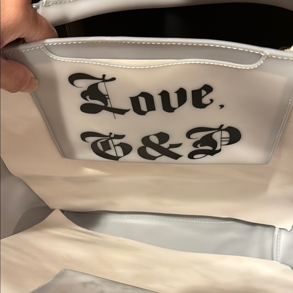 White Tote Bag with Colorful Print - Picture 2 of 3